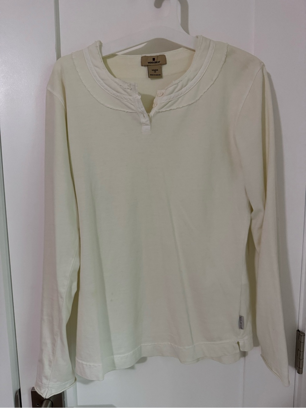 Woolrich 100% Cotton Off-White Henley Top